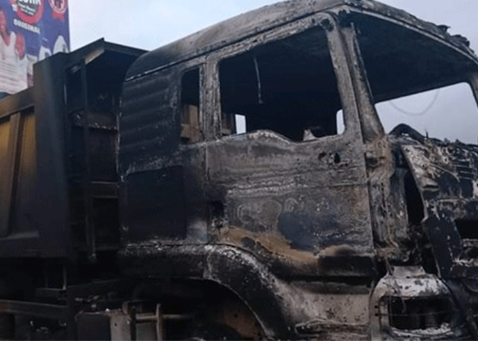 Tension-Erupts-Over-Motorcyclist’s-Death-As-Angry-Residents-Set-Truck-Ablaze