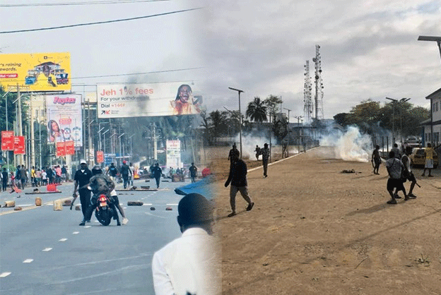 CDC-Headquarters-In-Smoke-As-Police,-Partisans-Clash