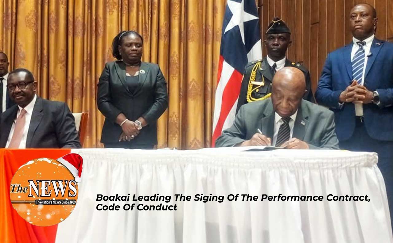 Boakai-Leading-The-Siging-Of-The-Performance-Contract,-Code-Of-Conduct