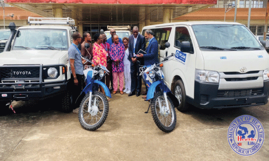 Plan-International-Gives-Motorbikes,-Vehicles-To-MOH
